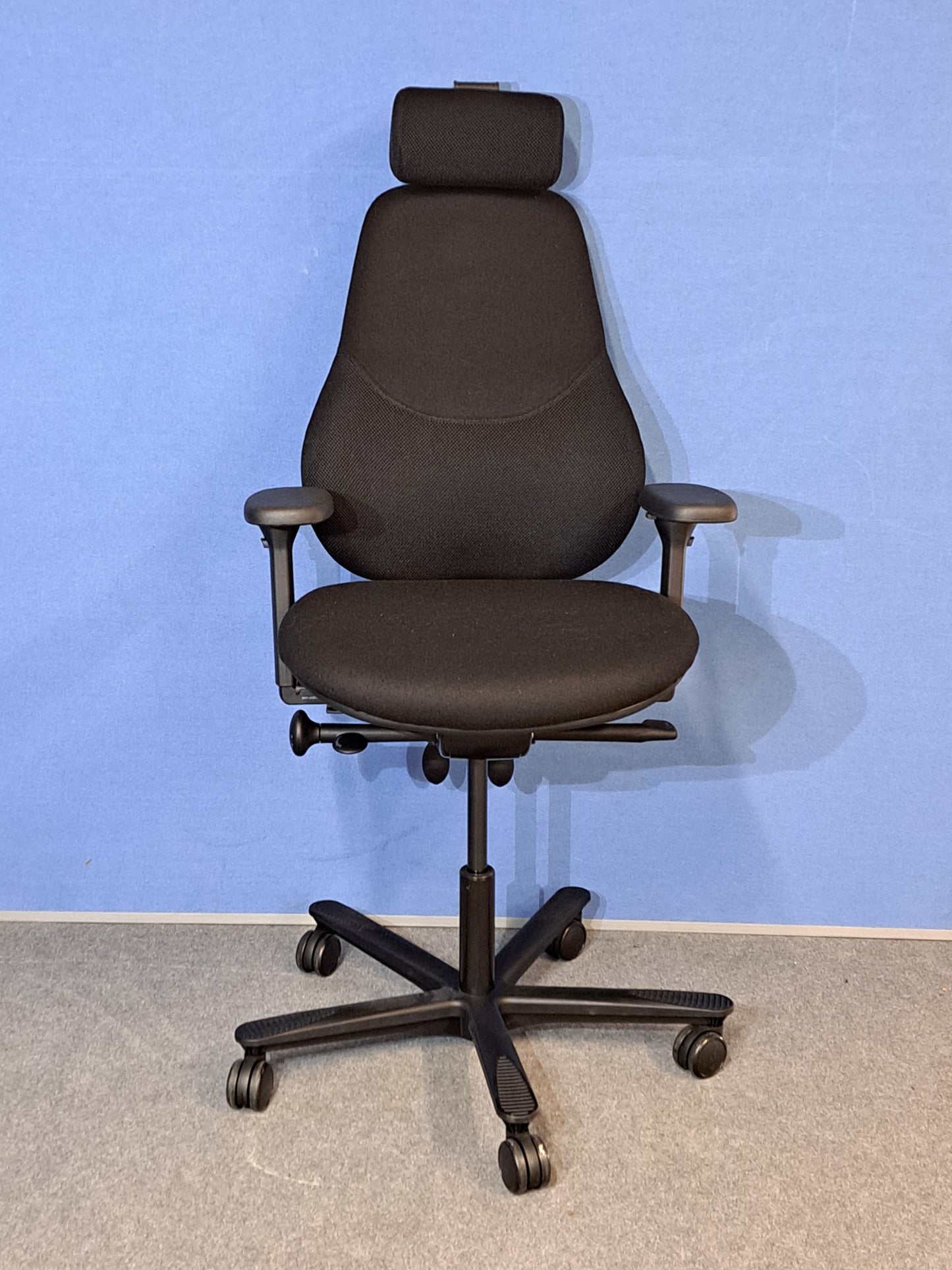 Orangebox Flo High Back Task Armchair with Headrest Black (used)