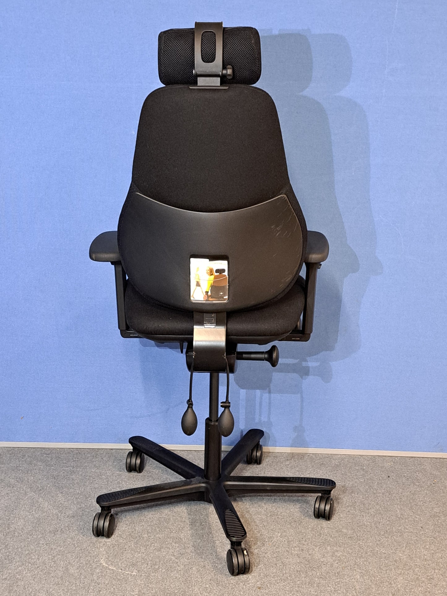 Orangebox Flo High Back Task Armchair with Headrest Black (used)