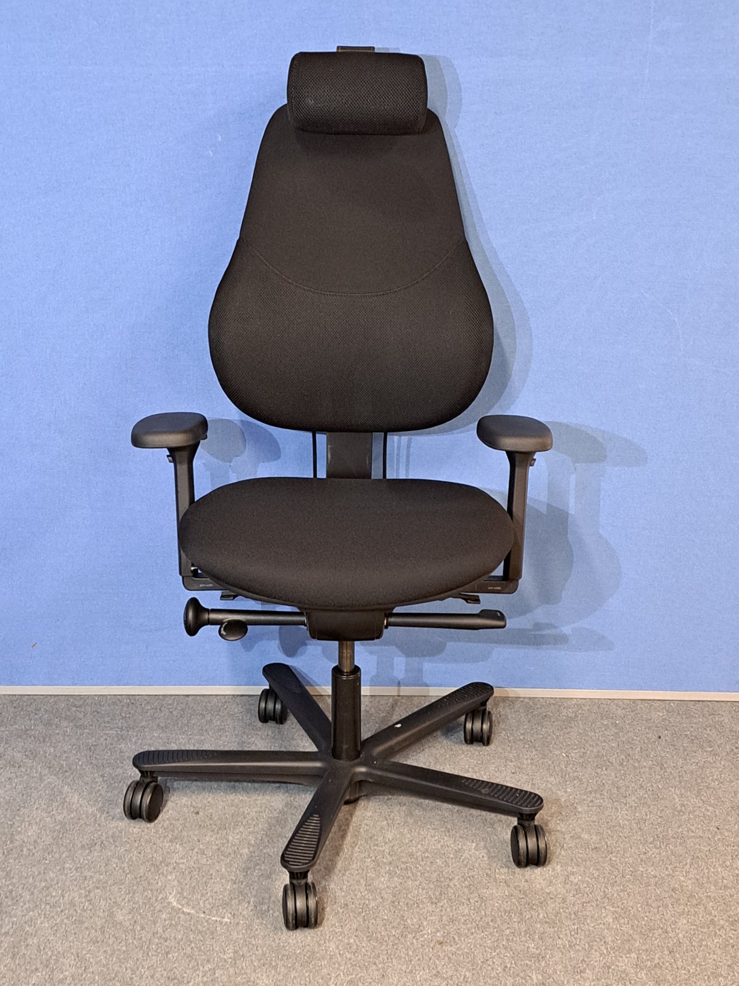 Orangebox Flo High Back Task Armchair with Headrest Black (used)