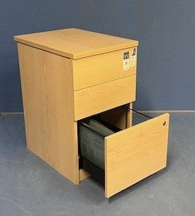*SALE* 3 Drawer Desk High Pedestal Maple (used)