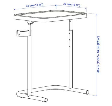 460x350mm Height Adjustable Laptop Stand Black (used)