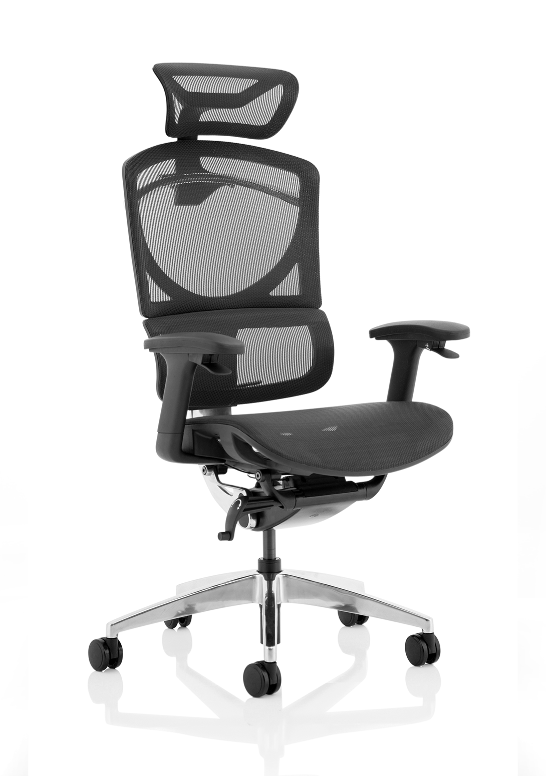 Ergo Click+ High Back Posture Mesh Armchair with Headrest, Black Mesh