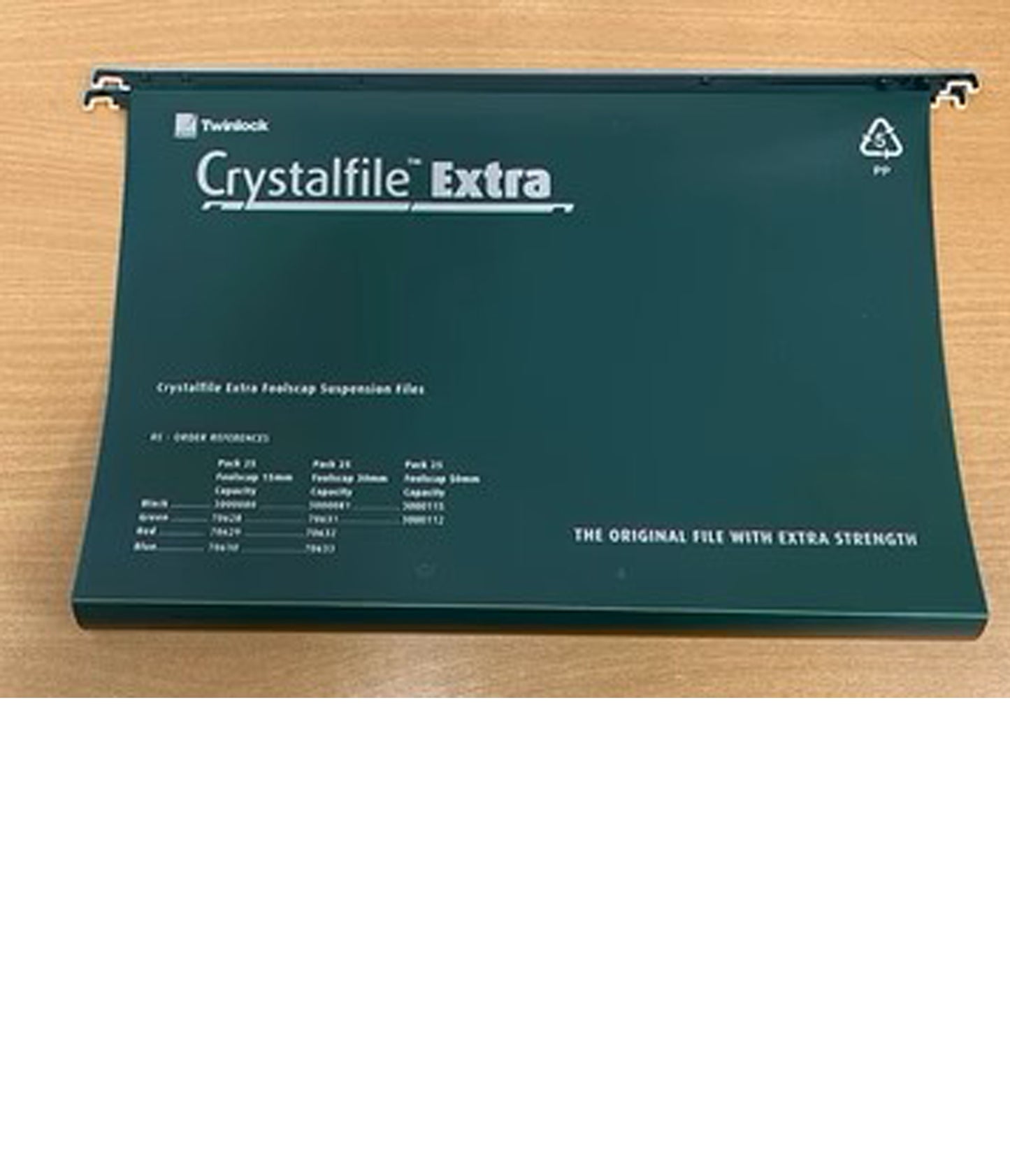 Rexel Crystalfile Extra Foolscap Suspension File Polyprop 30mm Green Pk10 (used)