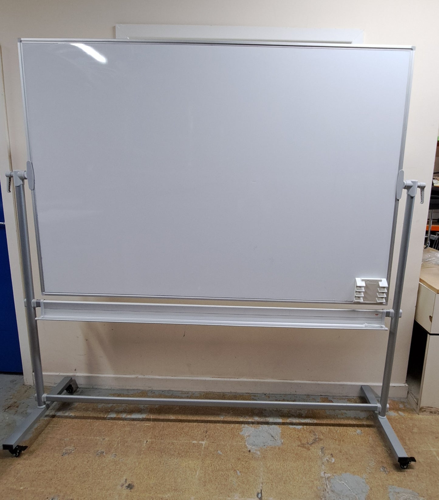 *SALE* 1230x1800mm Double Sided Mobile Magnetic Drywipe Board (used)