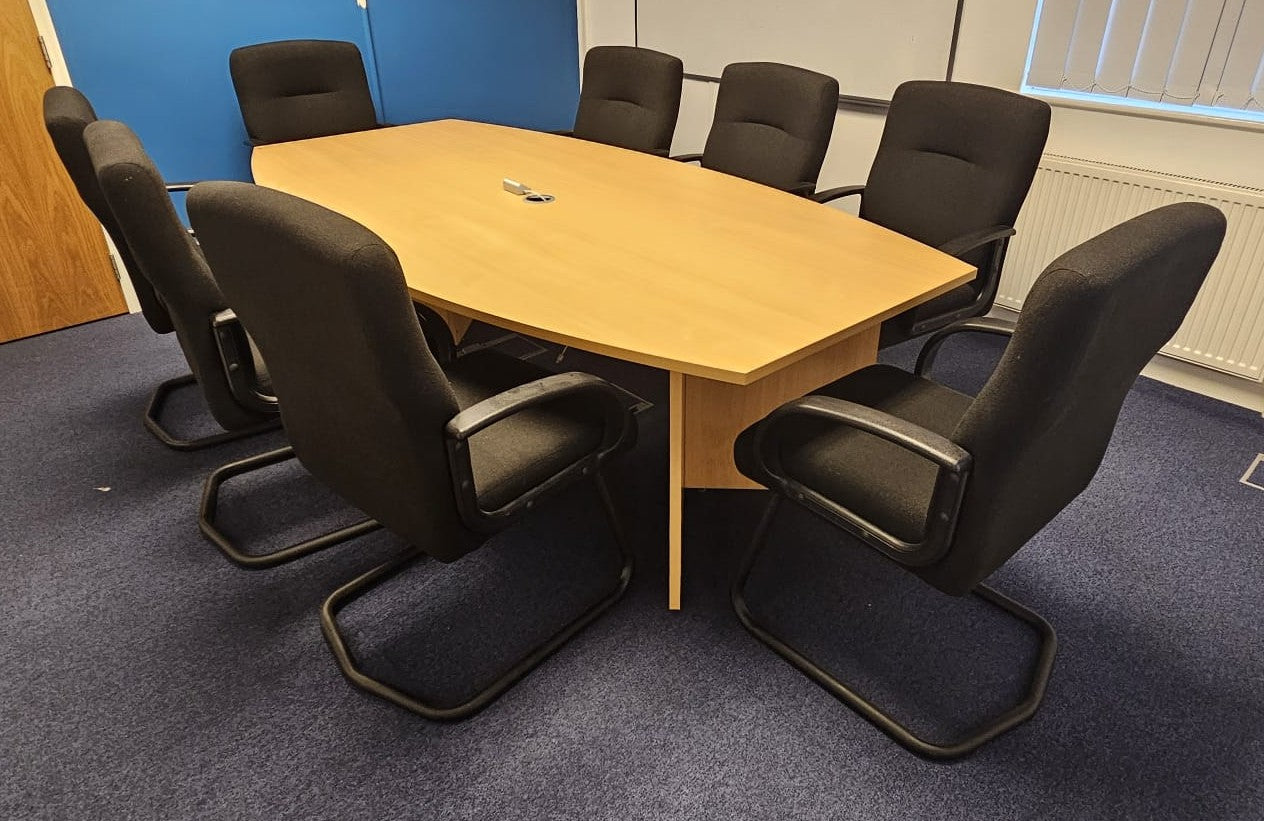 2400mm Boardroom Meeting Table Oak (used)