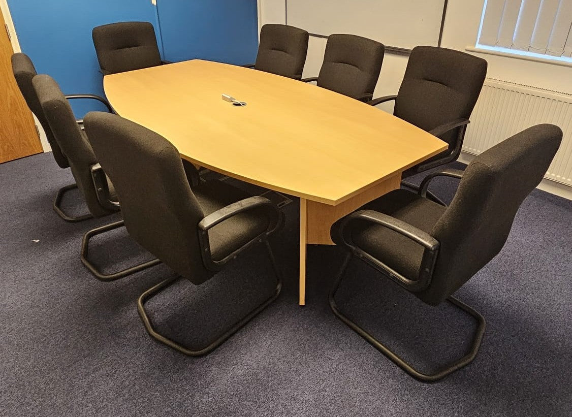 2400mm Boardroom Meeting Table Oak (used)
