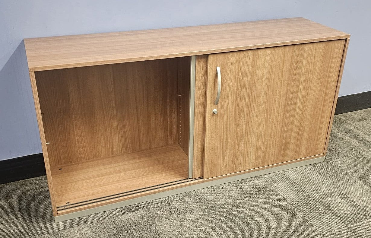 4200x1200mm Boardroom Meeting Table inc 2 Door Credenza Unit Walnut (used)