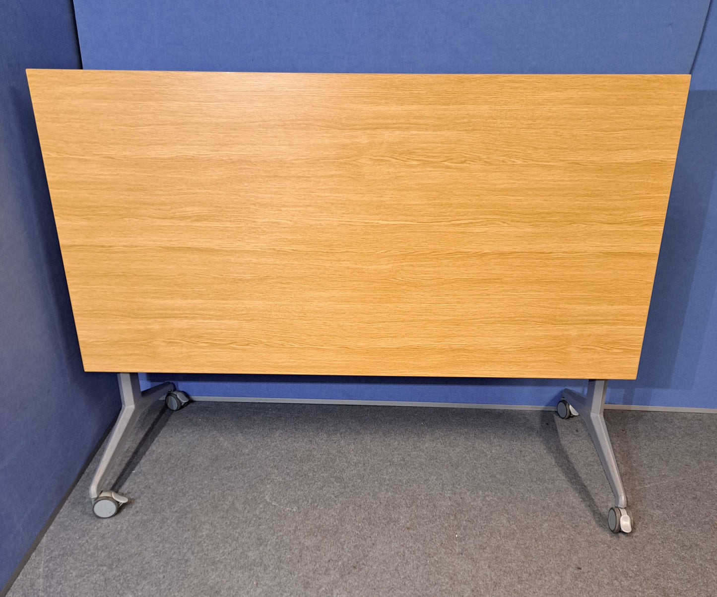 1500x750mm Fliptop Table on Locking Castors Oak (used)