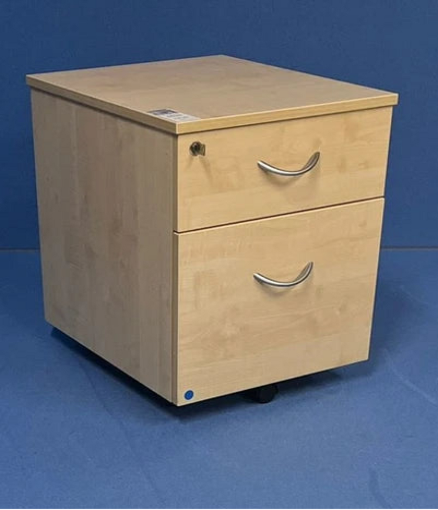 2 Drawer Under Desk Mobile Pedestal Maple (used)