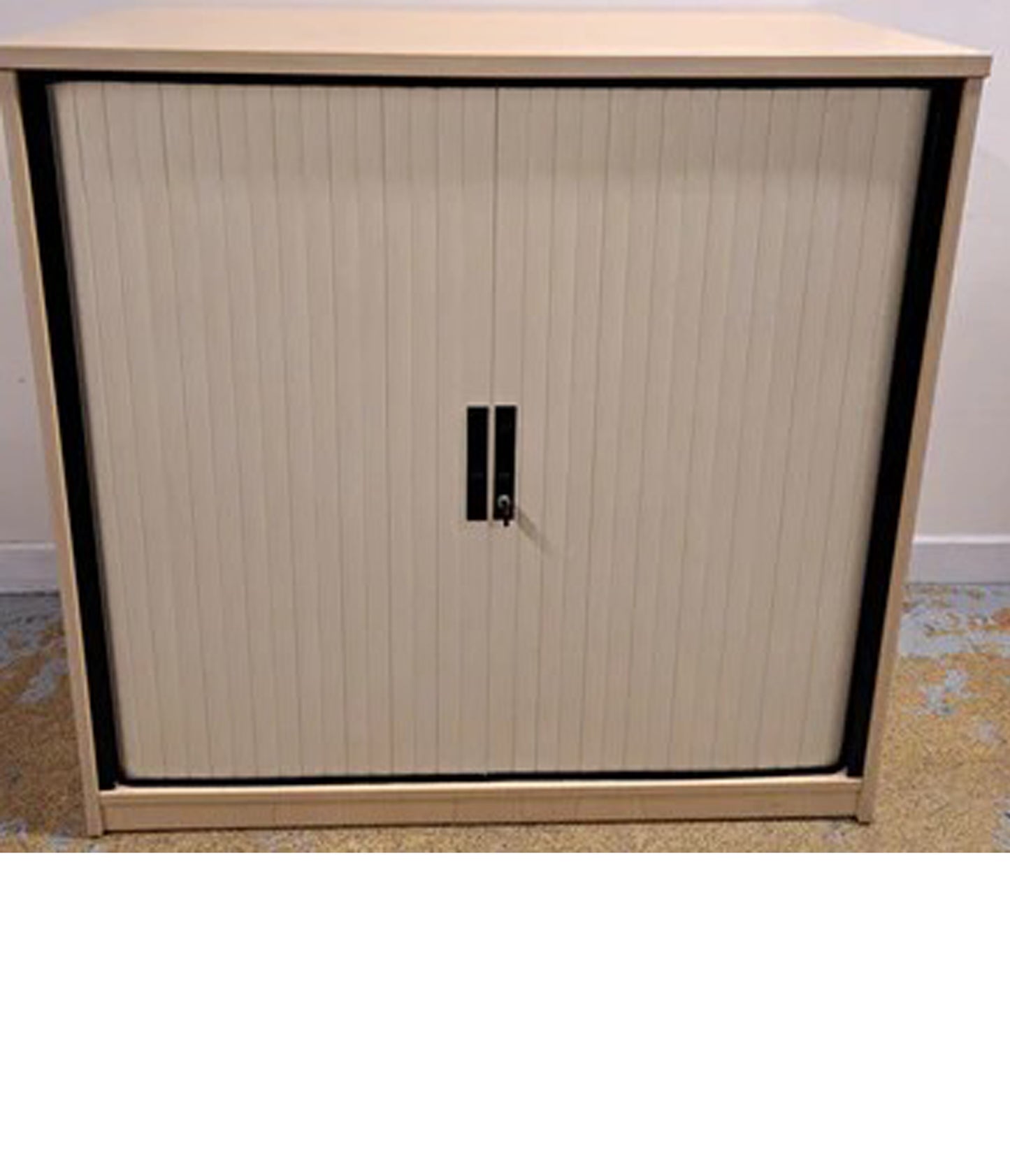 1050mm High Tambour Unit with 2 Shelves Maple (used)