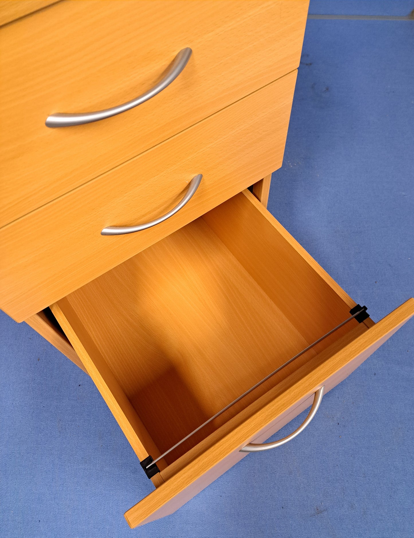 3 Drawer 800mm Desk High Pedestal Beech (used)