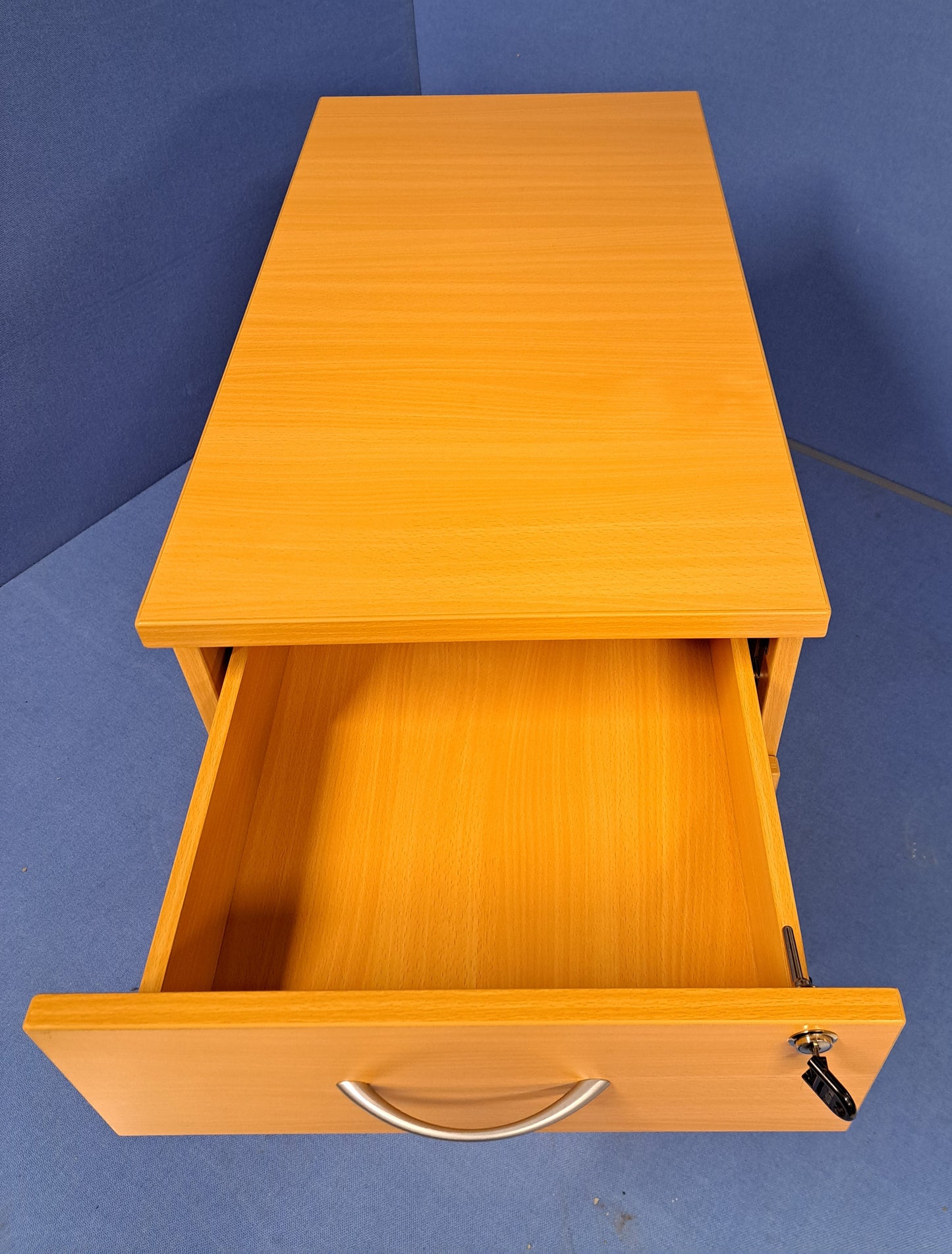 3 Drawer 800mm Desk High Pedestal Beech (used)