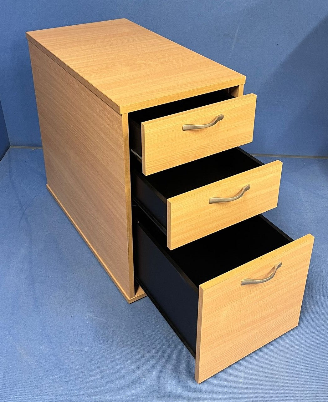 3 Drawer 800mm Deep Desk High Pedestal Beech (used)