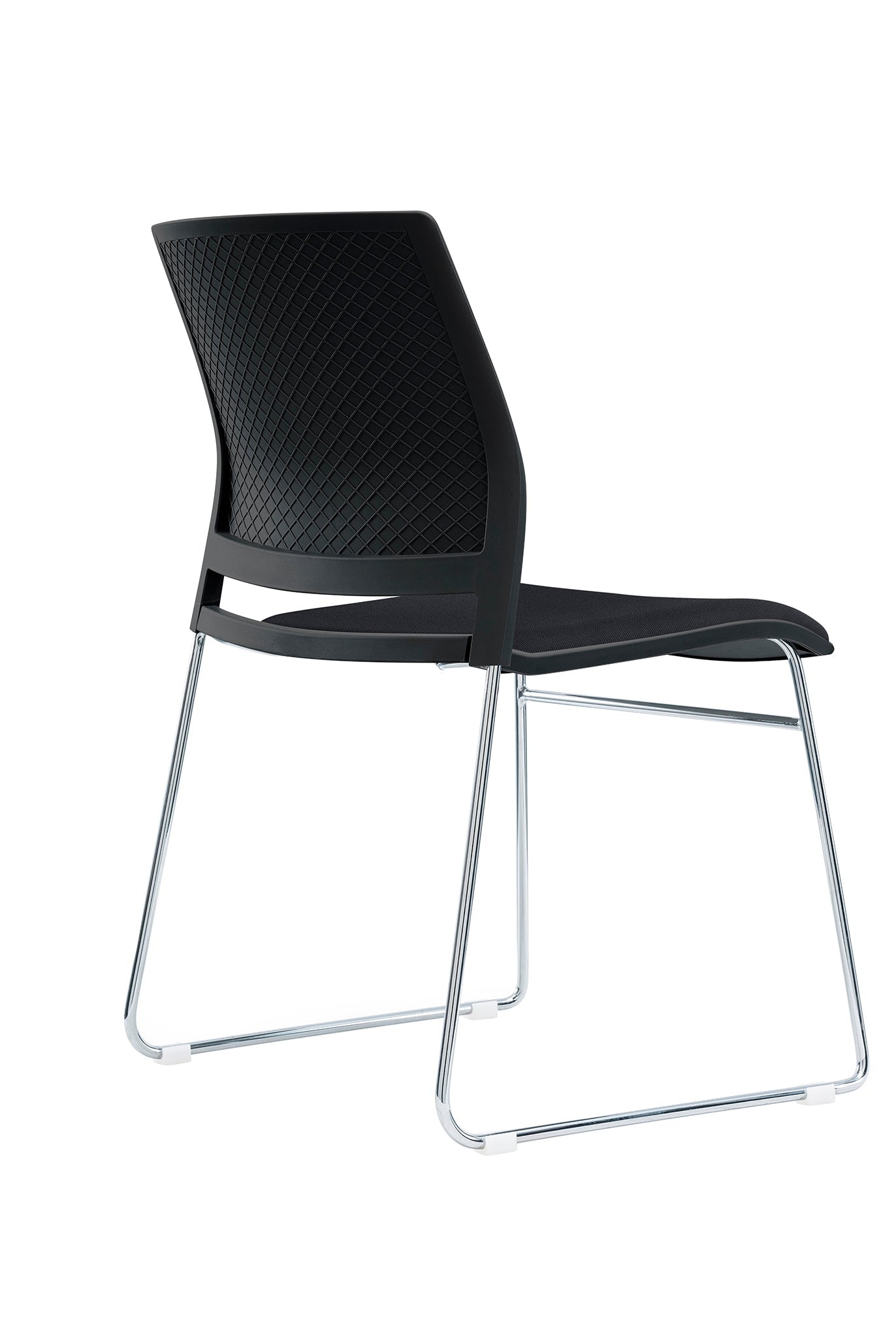 Value Verse Multipurpose Stacking Chair with Black Shell & Black Fabric Seat Pad