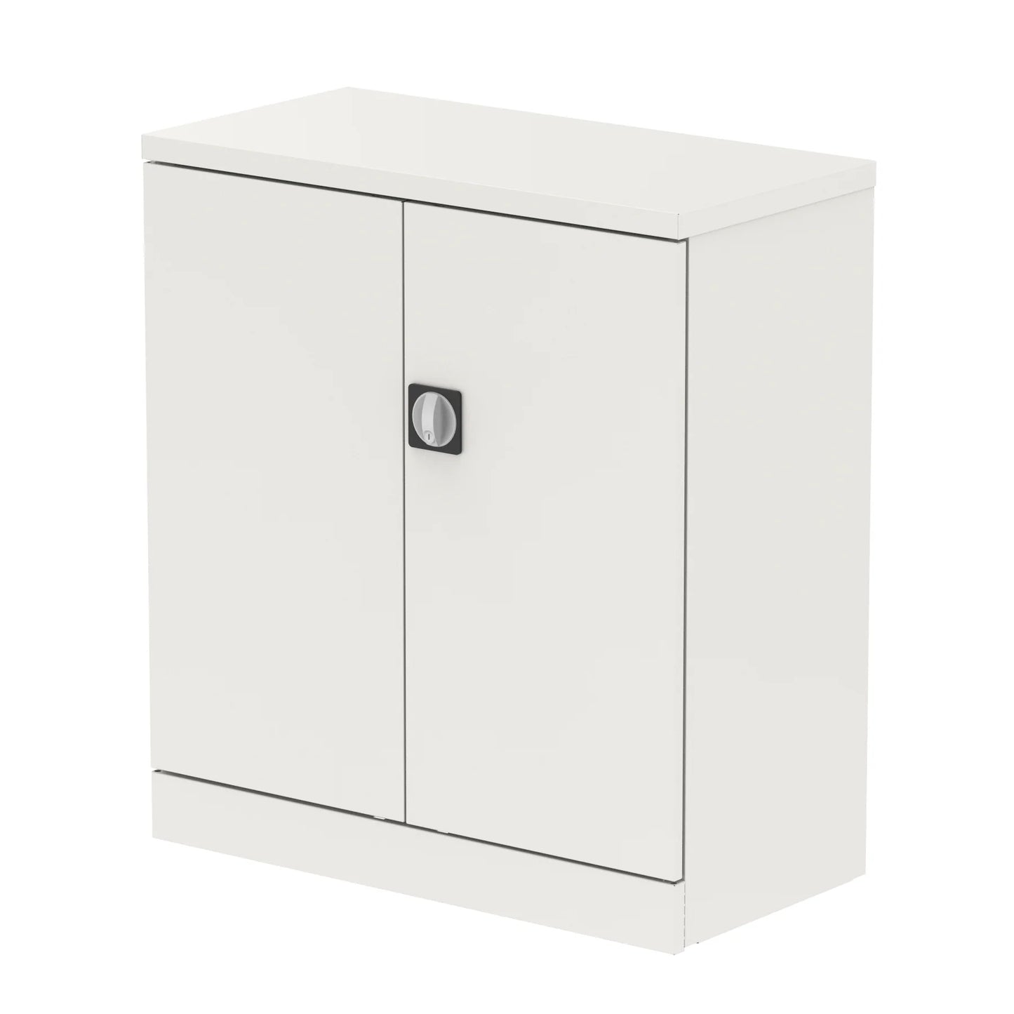 Qube 1020mm High 2 Door Cupboard White inc 1 Shelf