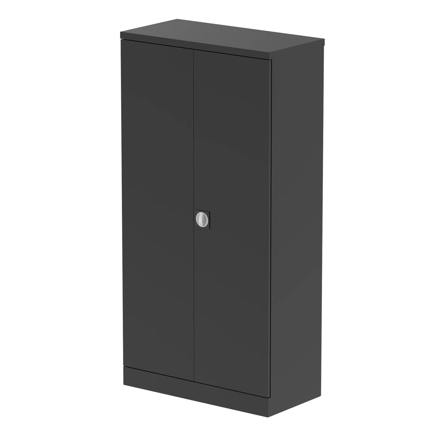 Qube 1830mm High 2 Door Cupboard Black inc 3 Shelves