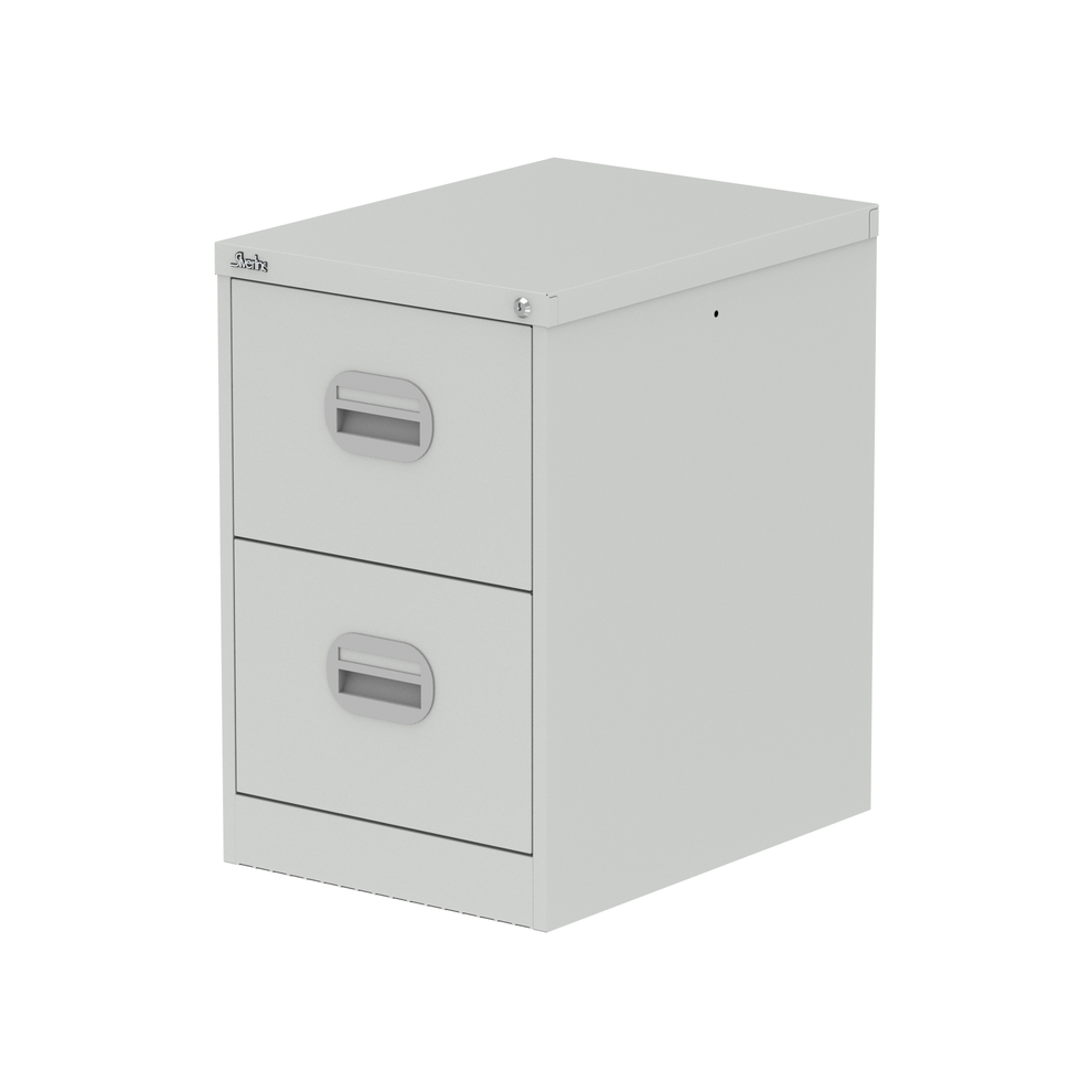 Qube 2 Drawer Metal Filing Cabinet Grey