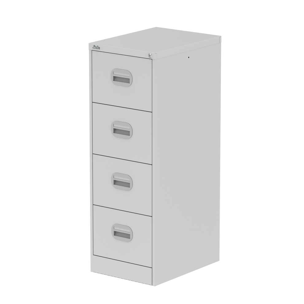 Qube 4 Drawer Metal Filing Cabinet Grey
