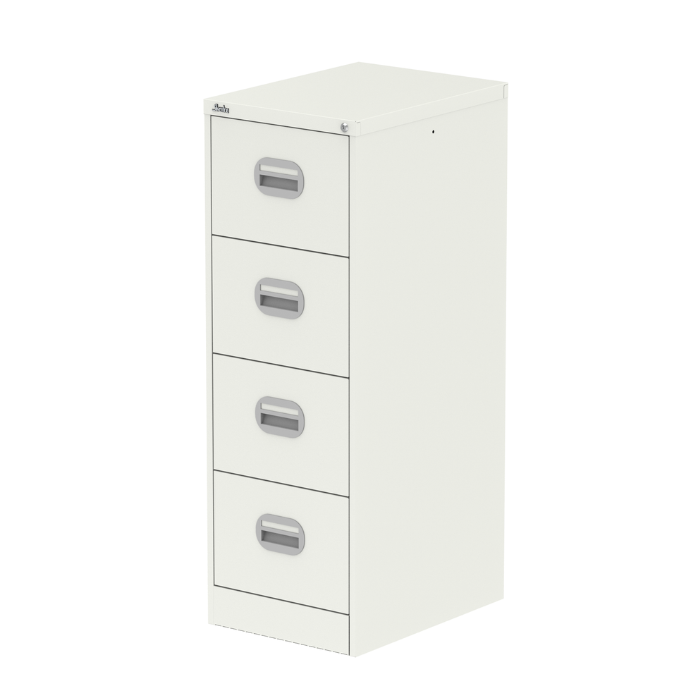 Qube 4 Drawer Metal Filing Cabinet White