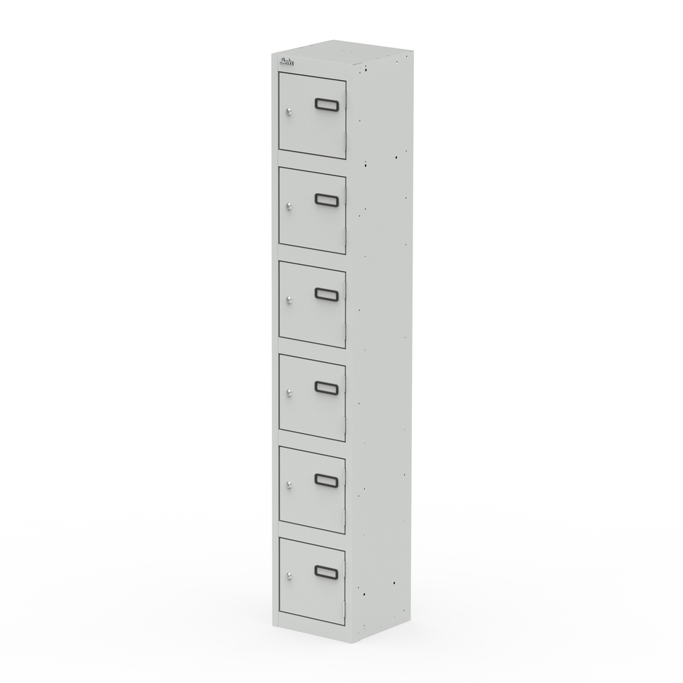 Qube 1780mm High 6 Door Locker Grey
