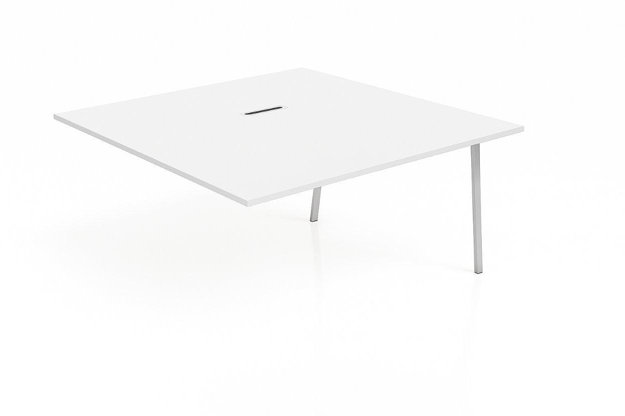 White rectangular table on a white background