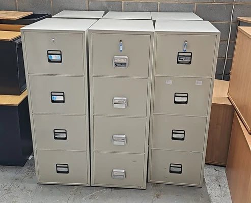 4 Drawer Heavy Duty Fire Proof Filing Cabinet Grey (used)