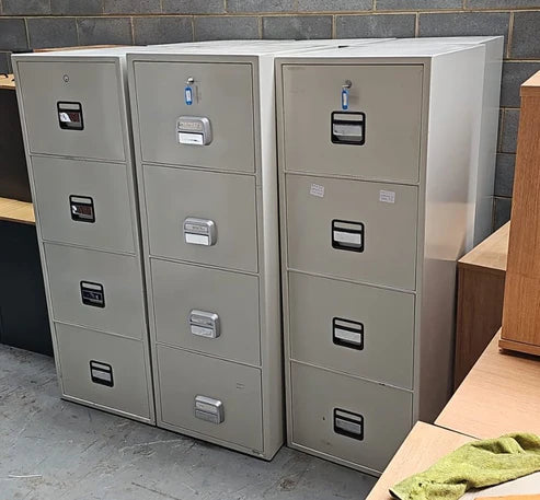 4 Drawer Heavy Duty Fire Proof Filing Cabinet Grey (used)