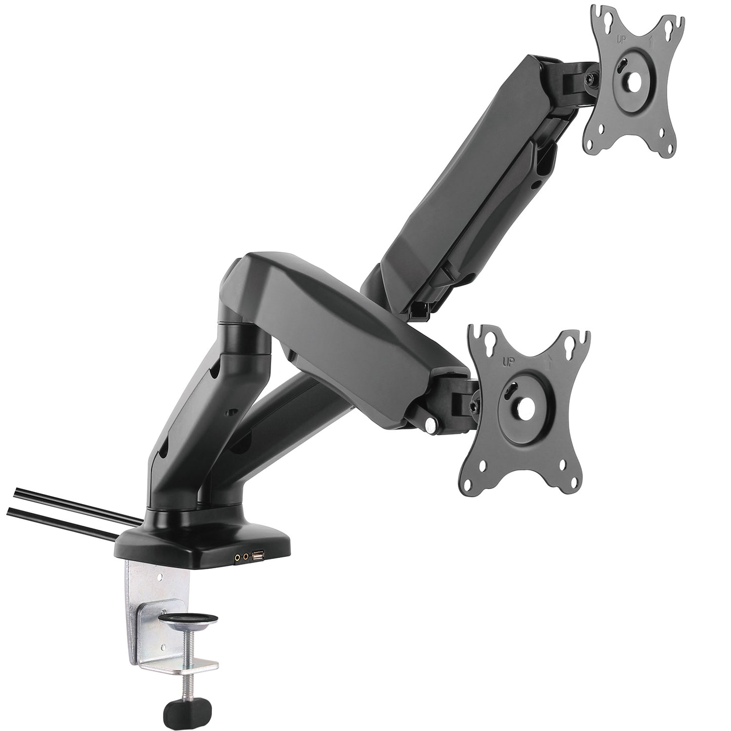 Vestra Economy Gas Spring Double Monitor Arms with USB/AV Ports