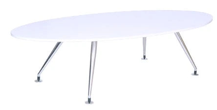 Value 2400x1200mm Oval Shaped Boardroom Table White