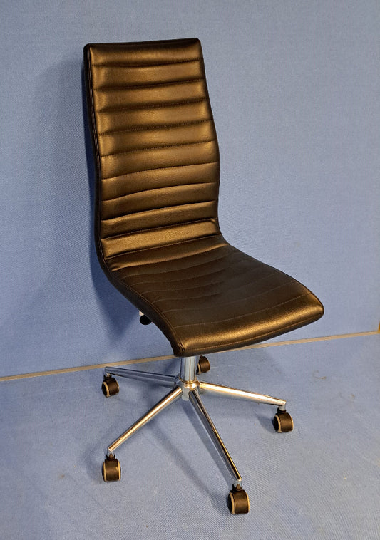 *SALE* Midj Star High back operators chair black faux leather (used)