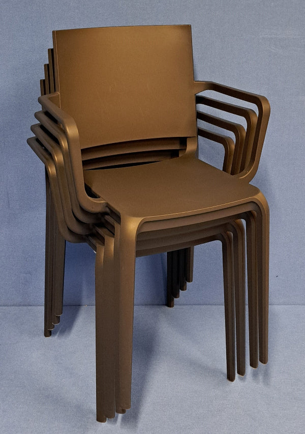 *SALE* Allermuir Tonina Stackable Plastic outdoor/indoor armchair Grey *Set of 4* (used)