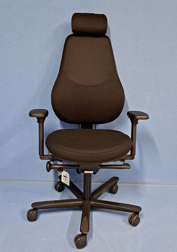 Orangebox Flo High Back Task Armchair with Headrest Black (as new)