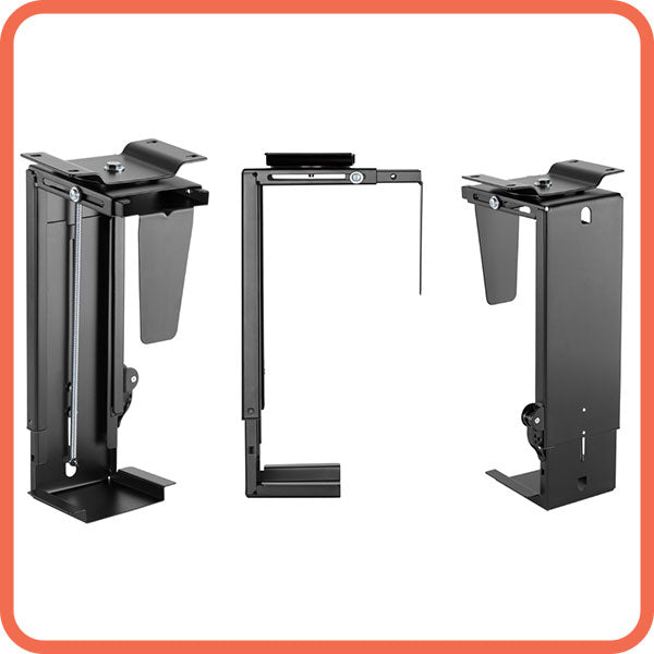 NexBase Under Desk CPU Holder Stepless Height Adjustment (Black & White Available)