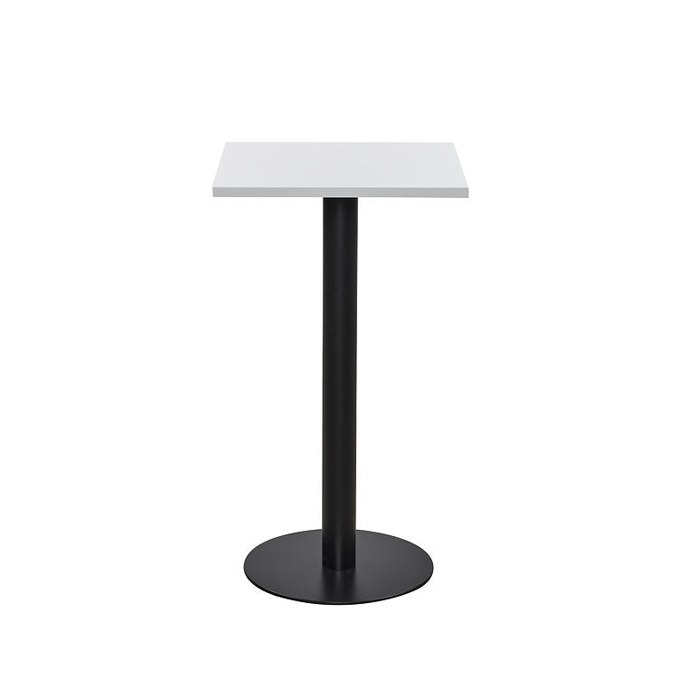 Value 800mm Square Tall Poseur Table White Top with Black Base