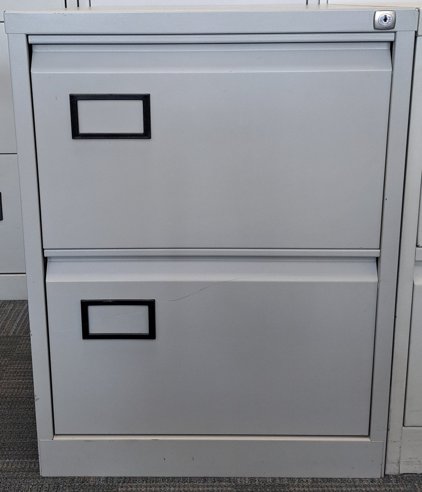 2 Drawer Steel Filing Cabinet Grey (used)