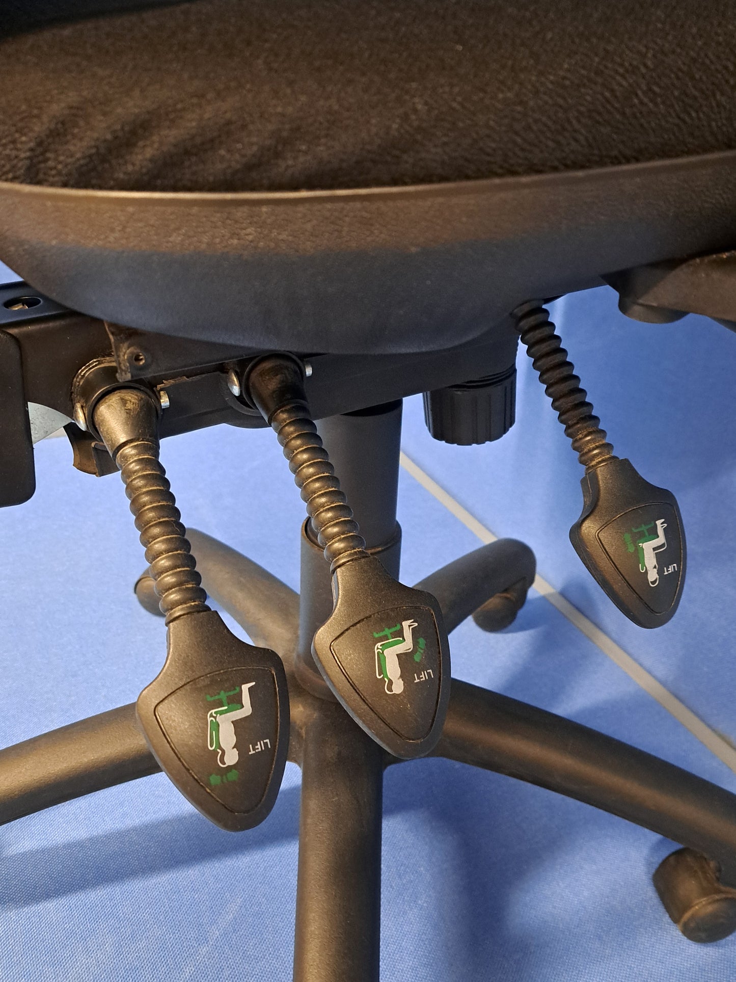 High Back Operators Armchair with Foldaway Arms Black (used)