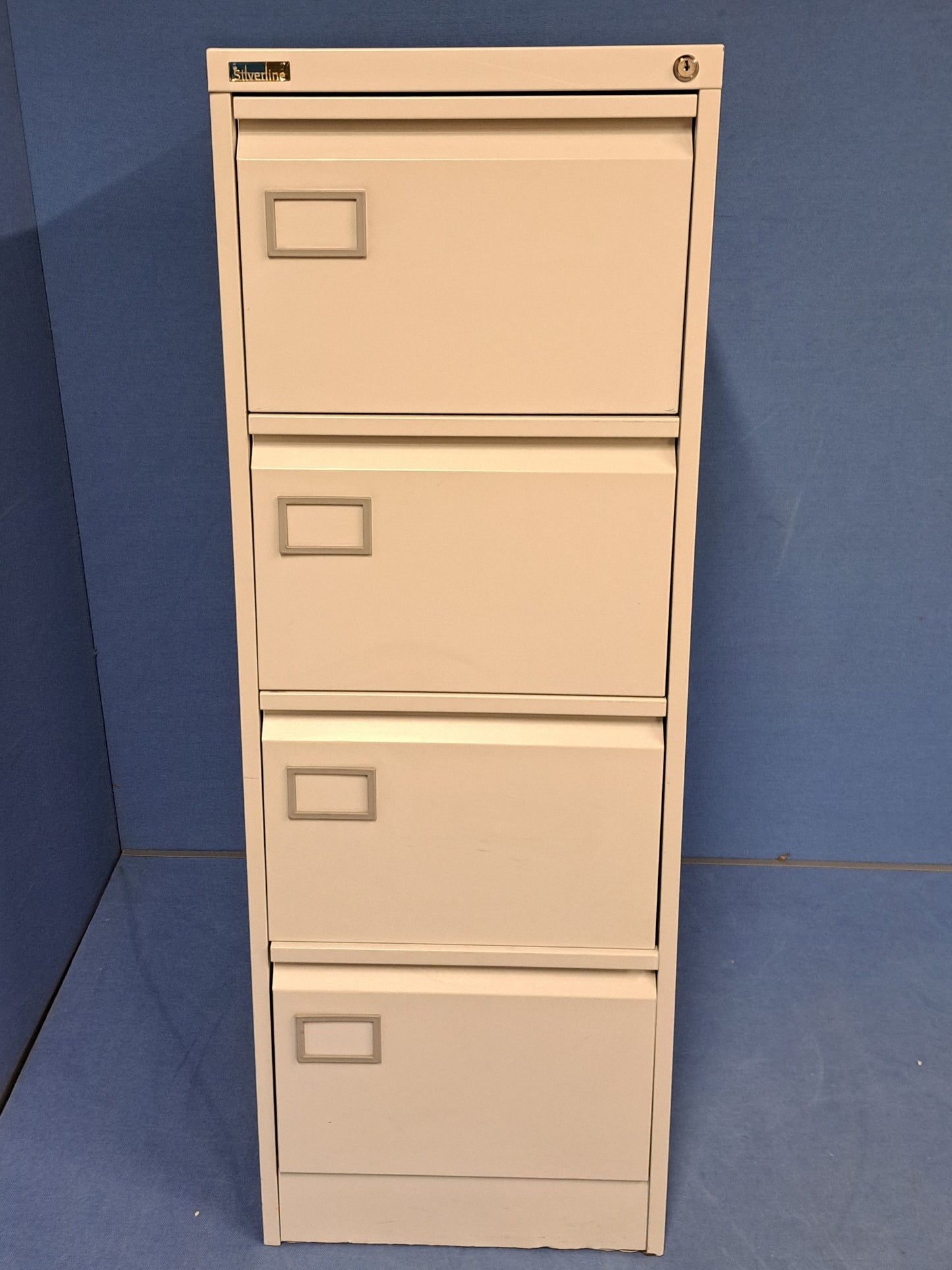 Silverline 4 Drawer Steel Filing Cabinet Grey (used)