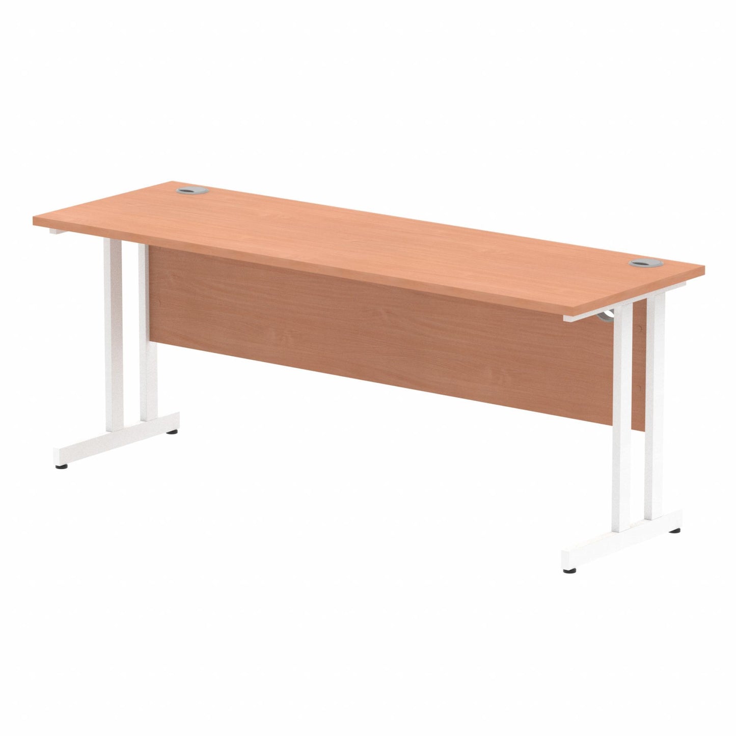 Impulse 1800x600mm Straight Desk, Beech Top with White Cantilever Legs