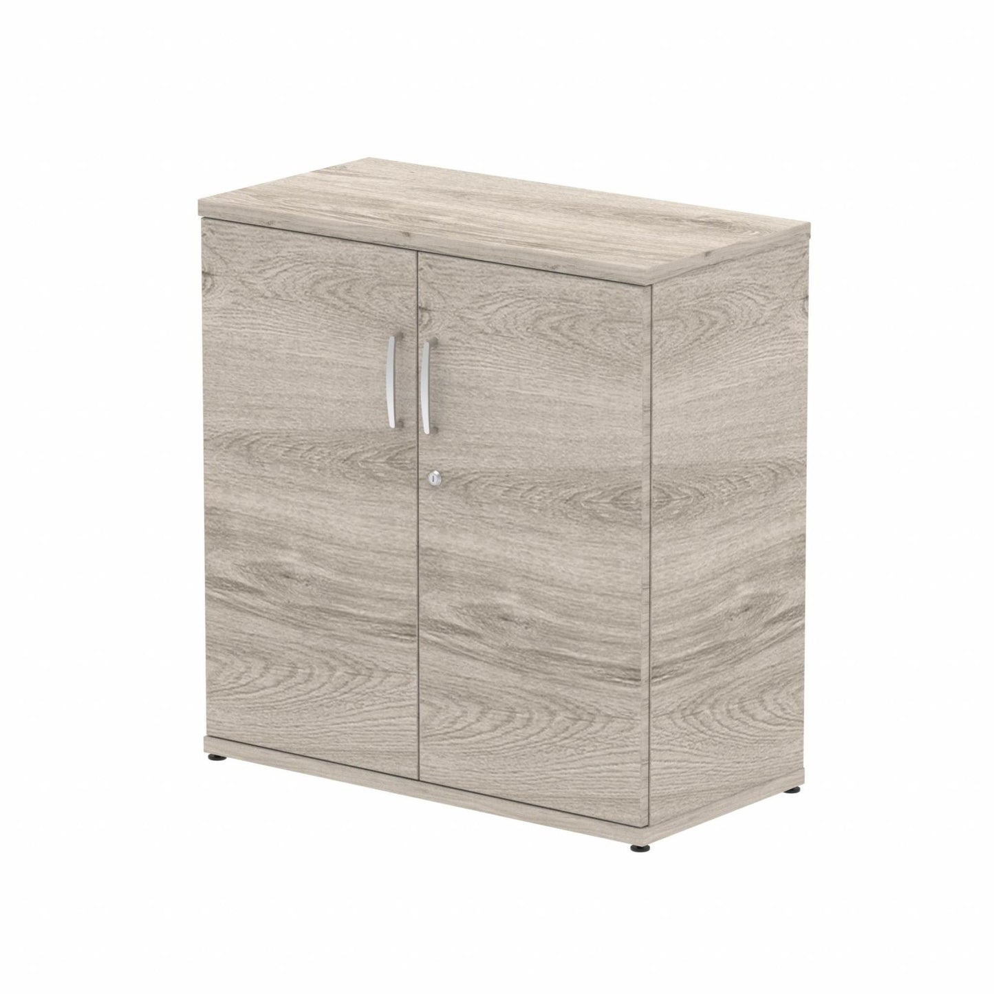 Wooden cupboard with one shelf on a white background