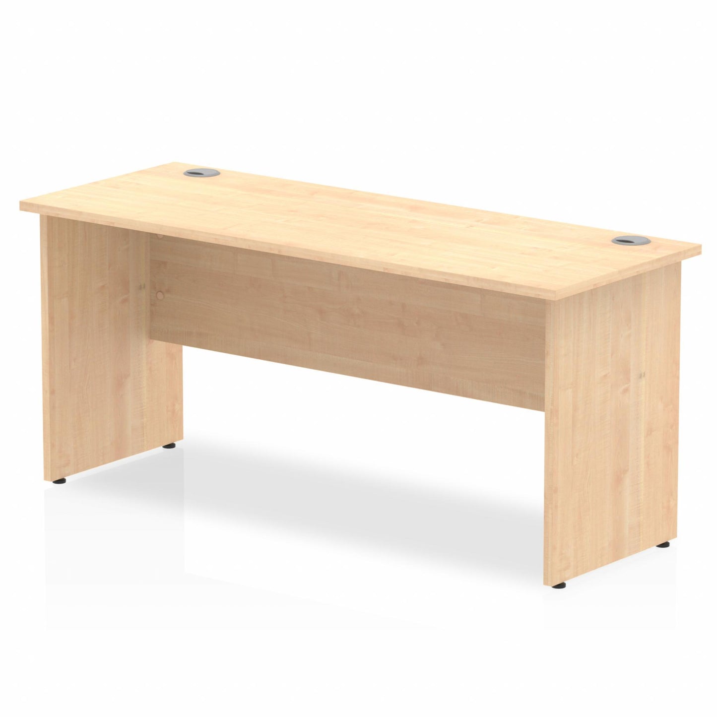 Impulse 1600x600mm Straight Desk, Maple Top with Wooden Panel Legs