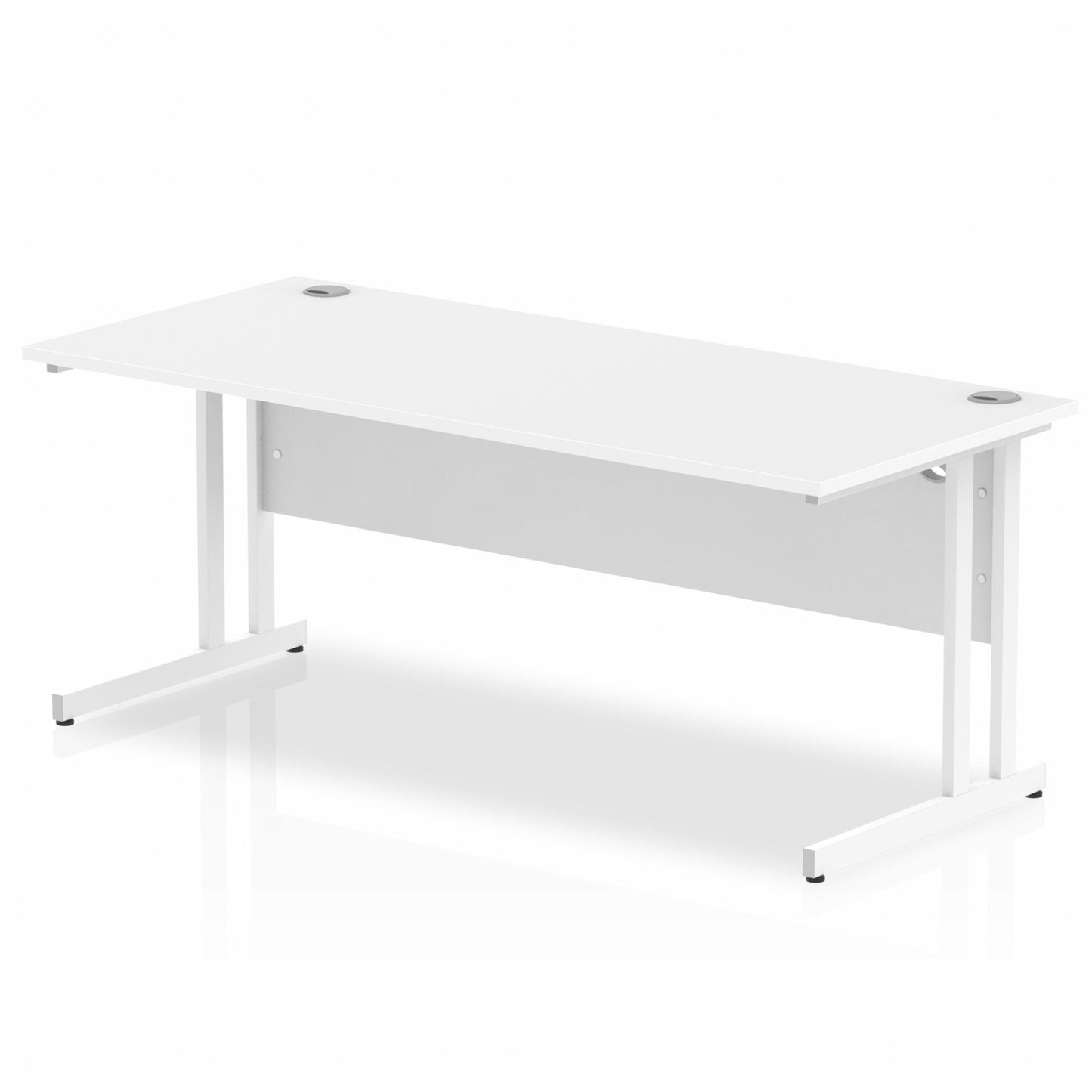 Impulse 1800x800mm Straight Desk, White Top with White Cantilever Legs