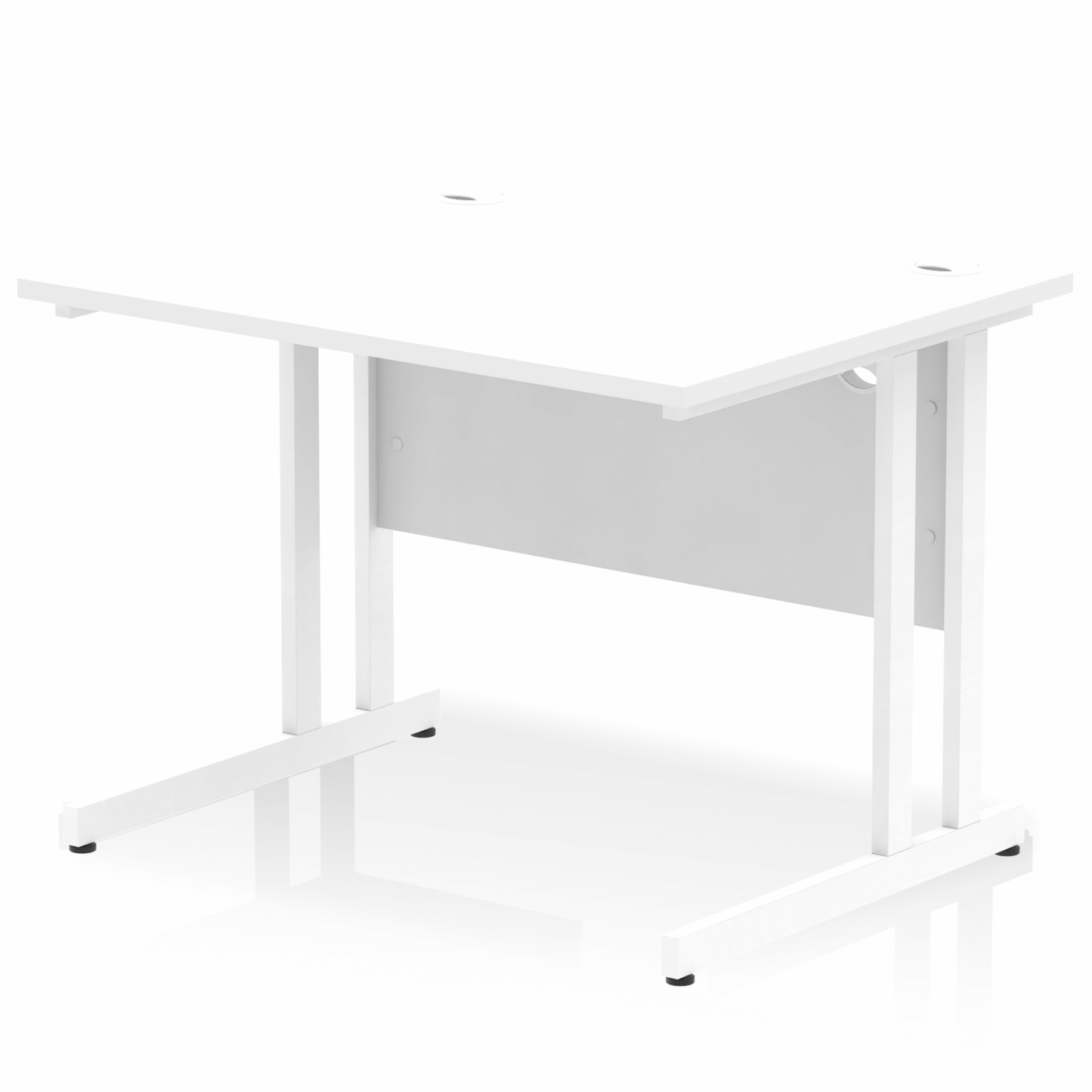 Impulse 1000x800mm Straight Desk, White Top with White Cantilever Legs