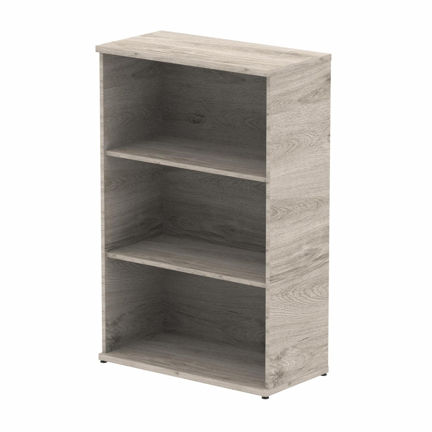 Wooden bookcase with two shelves on a white background