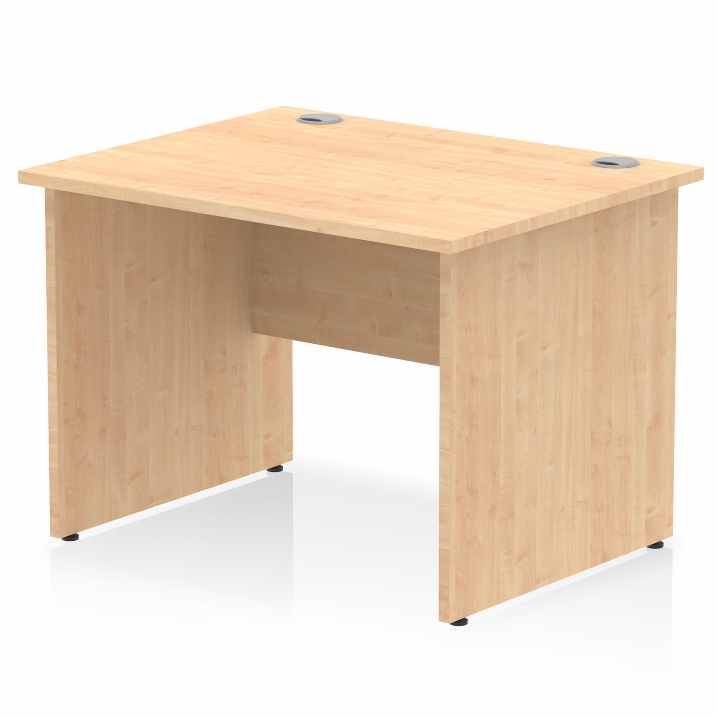 Impulse 1000x800mm Straight Desk, Maple Top with Wooden Panel Legs