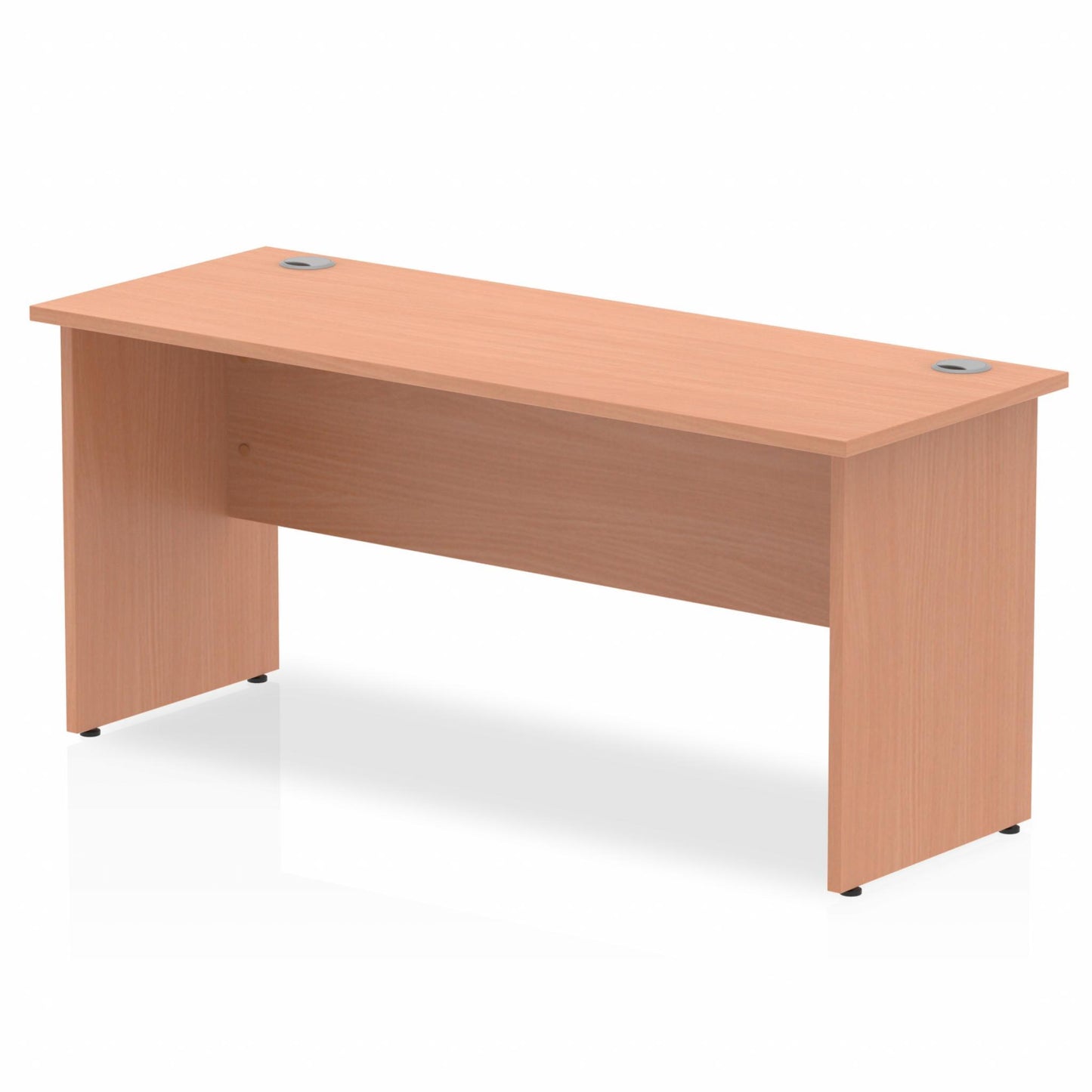 Impulse 1600x600mm Straight Desk, Beech Top with Wooden Panel Legs