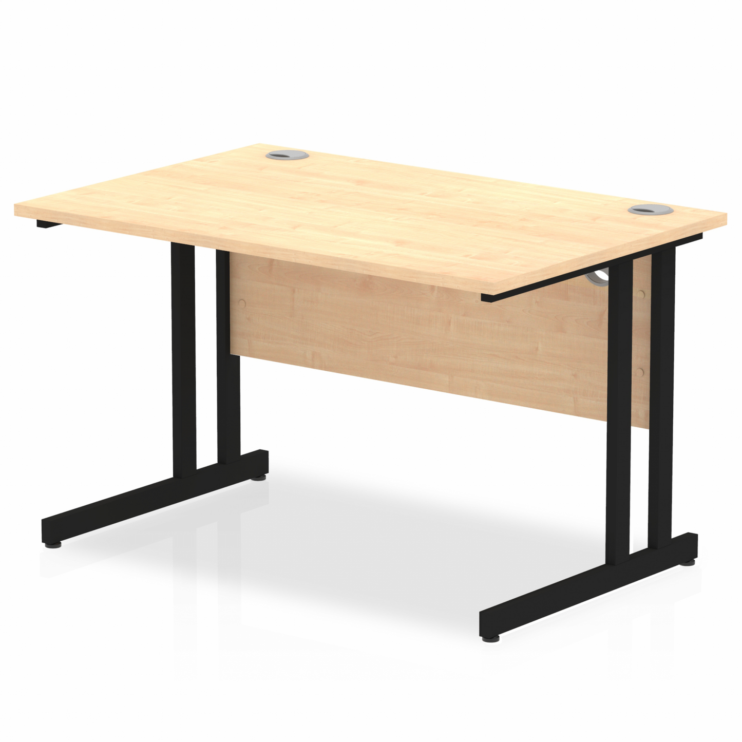Impulse 1200x800mm Straight Desk, Maple Top with Black Cantilever Legs Maple