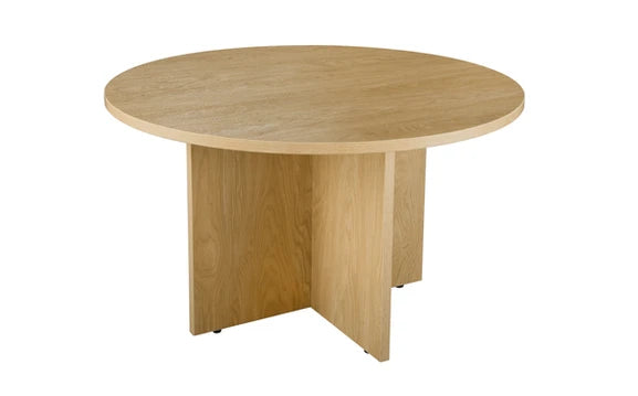 Value 1200mm Dia Round Meeting Room Table Light Oak