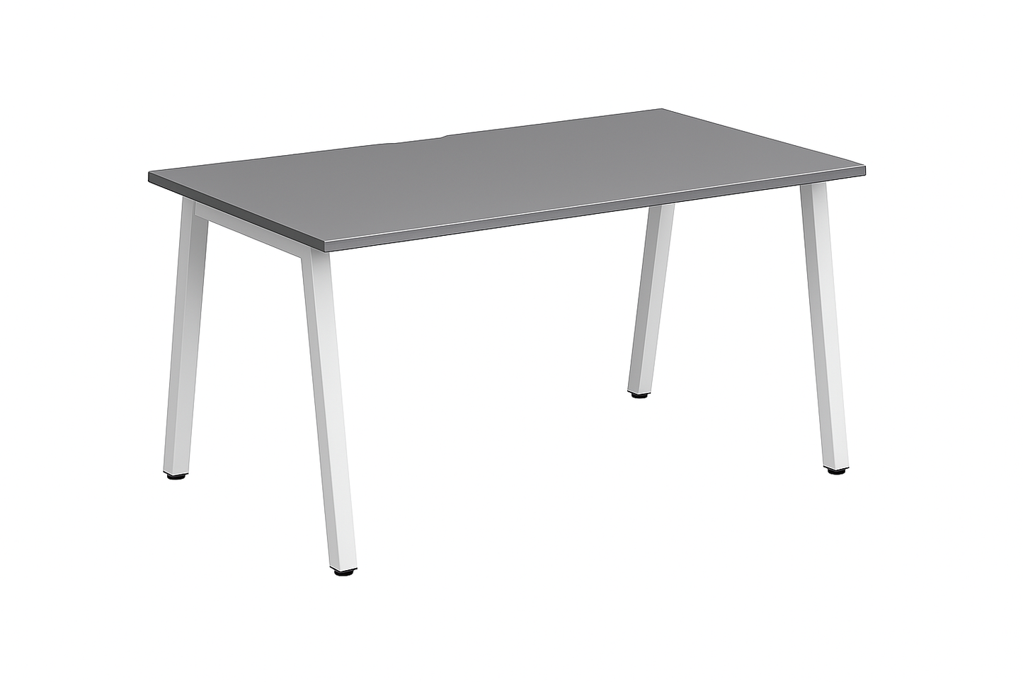 1400x800mm Single Starter Bench Desk Graphite Top White Legs