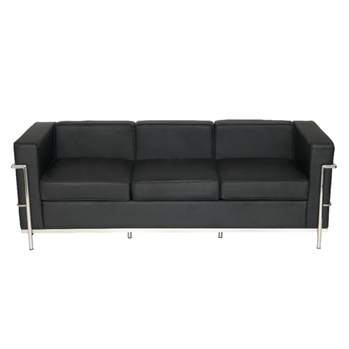 Value 3 Seater Korby Sofa Faux Leather Black