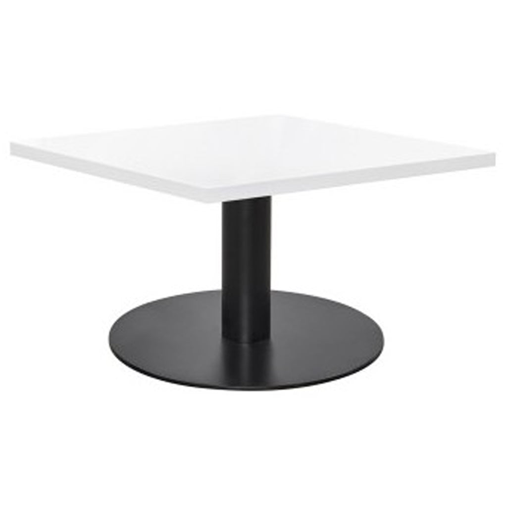 Value 1200mm Square Coffee Table White Top with Black Base
